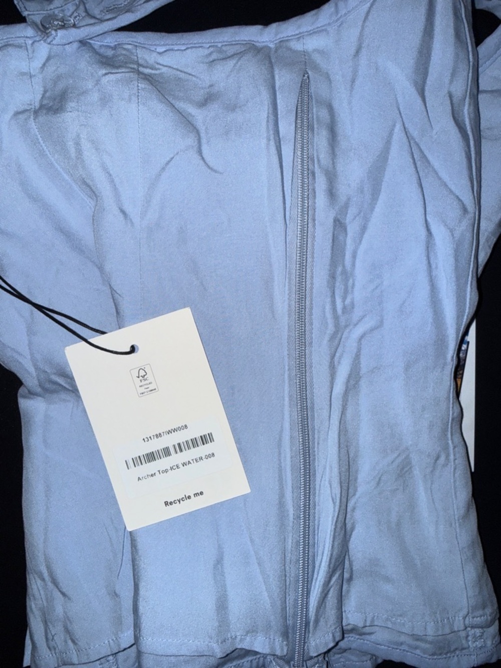 Light Blue Ruched Button-Front Tank Top - Picture 11 of 16